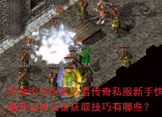 黑金论坛玩家必看传奇私服新手快速升级与装备获取技巧有哪些? 黑金论坛玩家必看传奇私服新手快速升级与装备获取技巧有哪些?