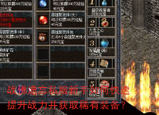 战佛遗忘私服新手如何快速提升战力并获取稀有装备? 战佛遗忘私服新手如何快速提升战力并获取稀有装备?