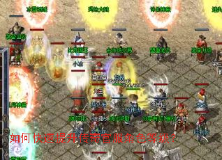 如何快速提升传奇官服角色等级? 如何快速提升传奇官服角色等级?